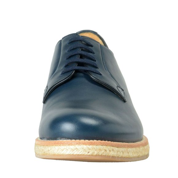Prada Men\'s Blue Leather Casual Lace Up Oxfords main image 5